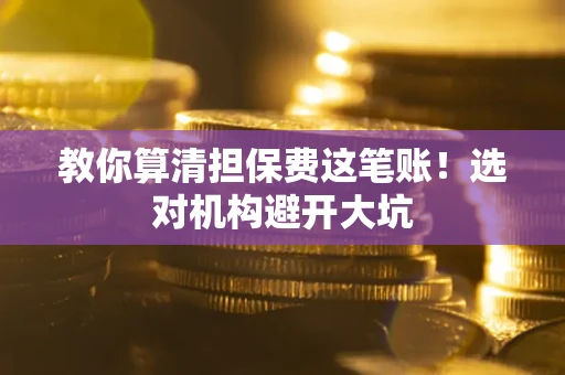 武汉教你算清担保费这笔账！选对机构避开大坑